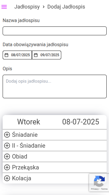 Tworzenie jadłospisu